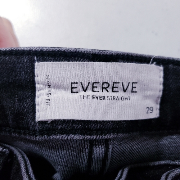 Evereve The Ever Straight High Rise Fit Jean Washed Black Women's Size 29 - Picture 8 of 11